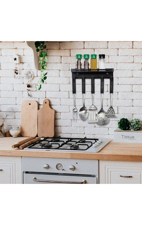 Wall 6 Hooks Key Holder Mail Organizer Wall Mount Key Hooks With Tray Metal White Key Rack For Kitchen Bathroom