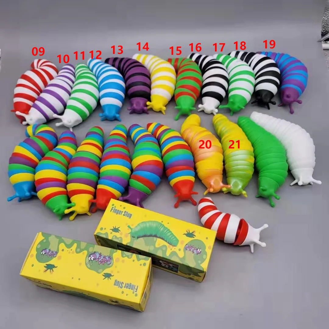 2023 New! Fidget Slug Fidget Toy on Tiktok Anti-stress Decompression Caterpillar Inchworm Articulated Stretch Slug Toys