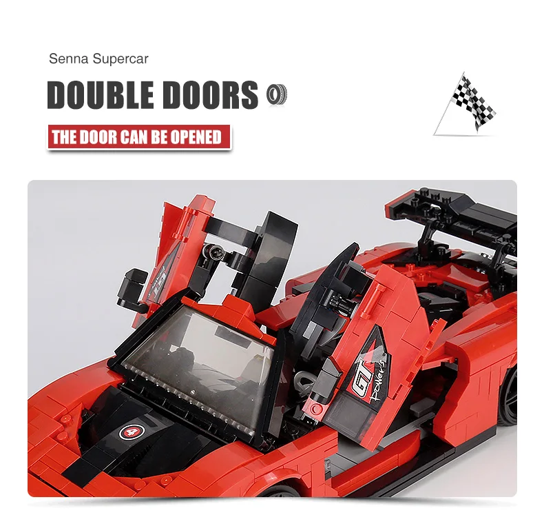 Mould King 10007 1182pcs 1:8 Remote Control Super Sports Car building model Building Blocks Toys Car model kits