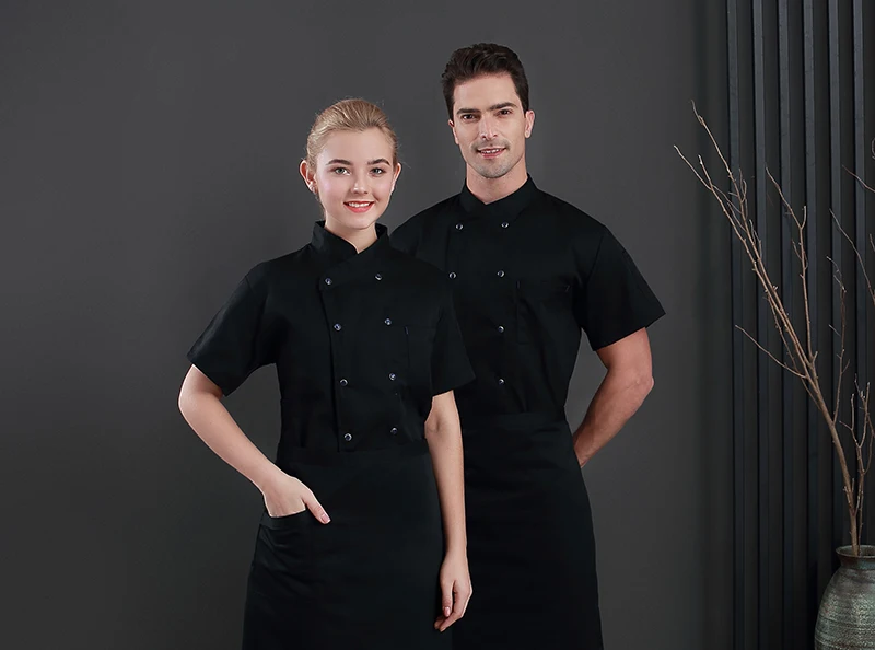 Custom Branded Professional Men Women Slim Sushi Pizza Pastry Chef Uniform Coat Jackets And Apron White Customized