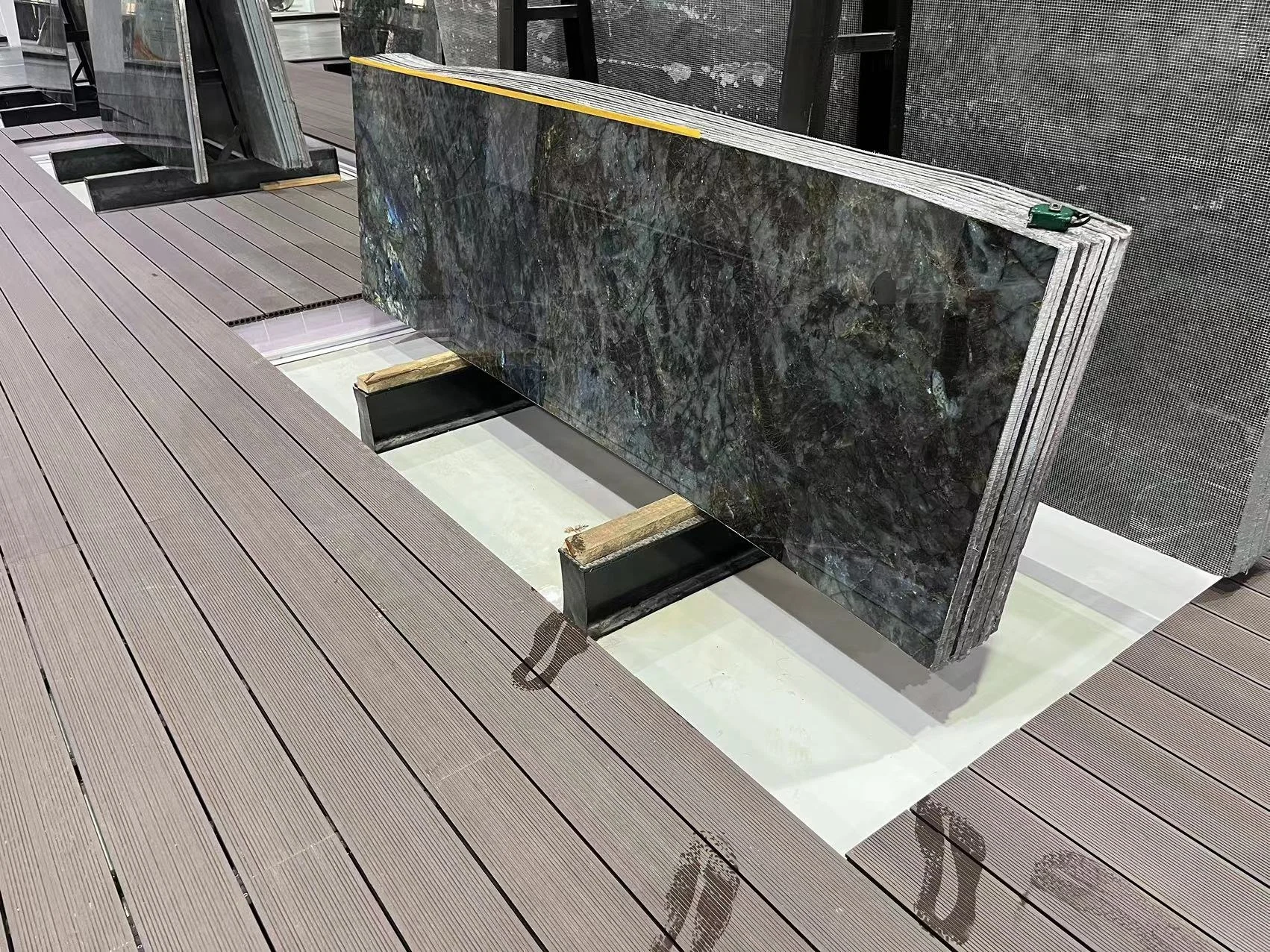 Luxury Madagascar Blue Labradorite Granite slab  home decoration Lemurian blue granite