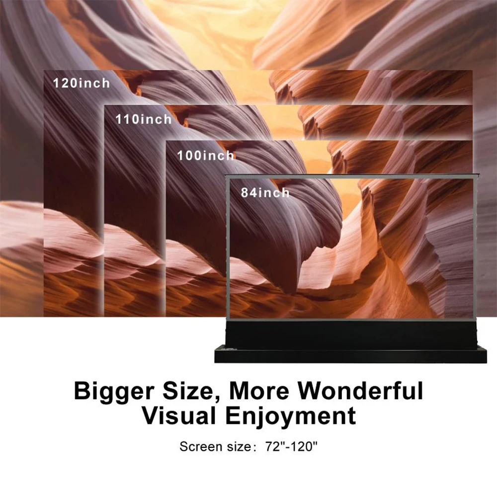 VIVIDSTORM S PRO 120 Inch Electric Tension Floor Screen for Ambient Light Rejecting Ultra Short Throw Laser 4k Projector Screen