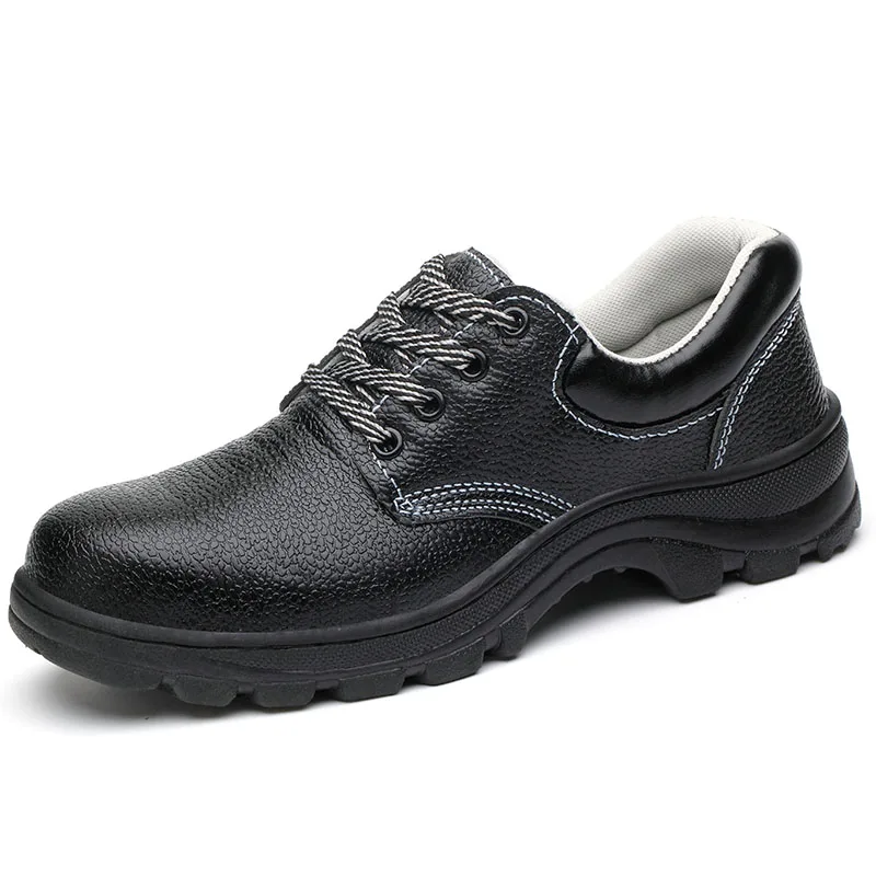 Anti Smash Construction Work Shoes Steel Toe Leather Upper Safety Shoes Low Cut Steel midsole Rubber Shoes for Men Unisex Rubber