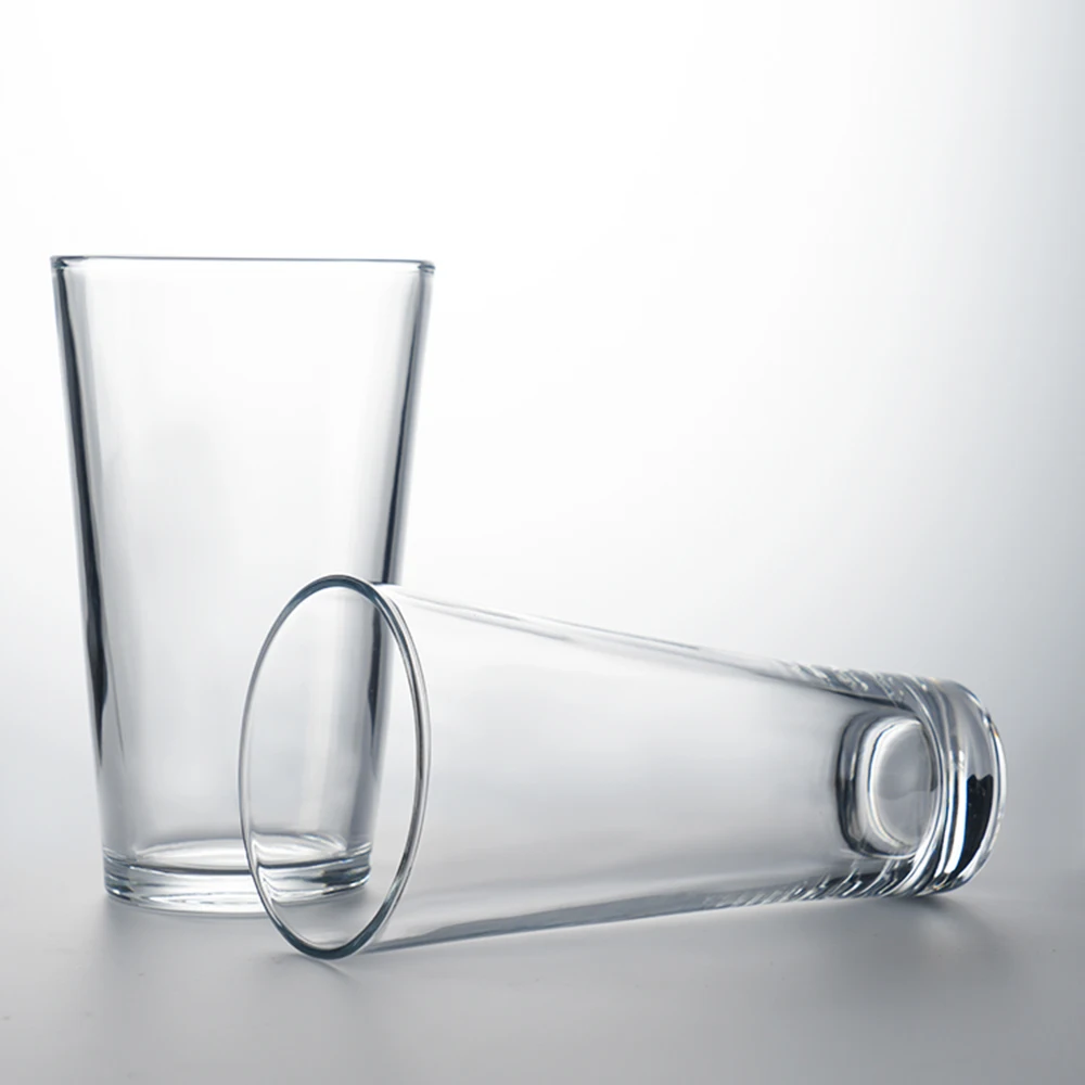 16 oz American Style round Pint Glass PC Plastic Mixing Drinkware for Water or Soft Drinks Beer Mug with Decorative Pattern