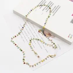 Necklace Pendant collier acier inoxydable bijoux Rose Quartz Enamel Pearl With Picture Cubic Zirconia Clover Resin Bead Necklace