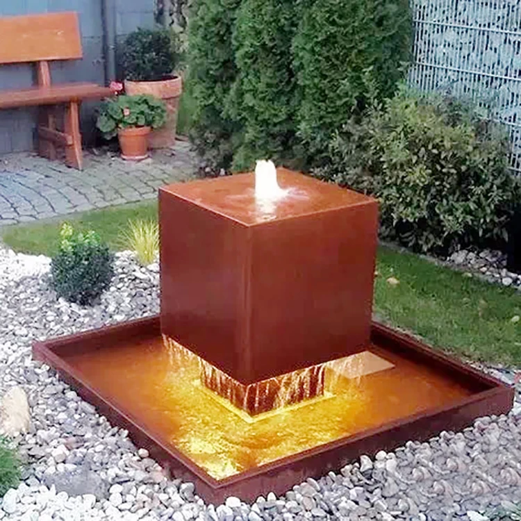 
New trend oriental garden pond decorations corten steel pool wate fountains and waterfalls 