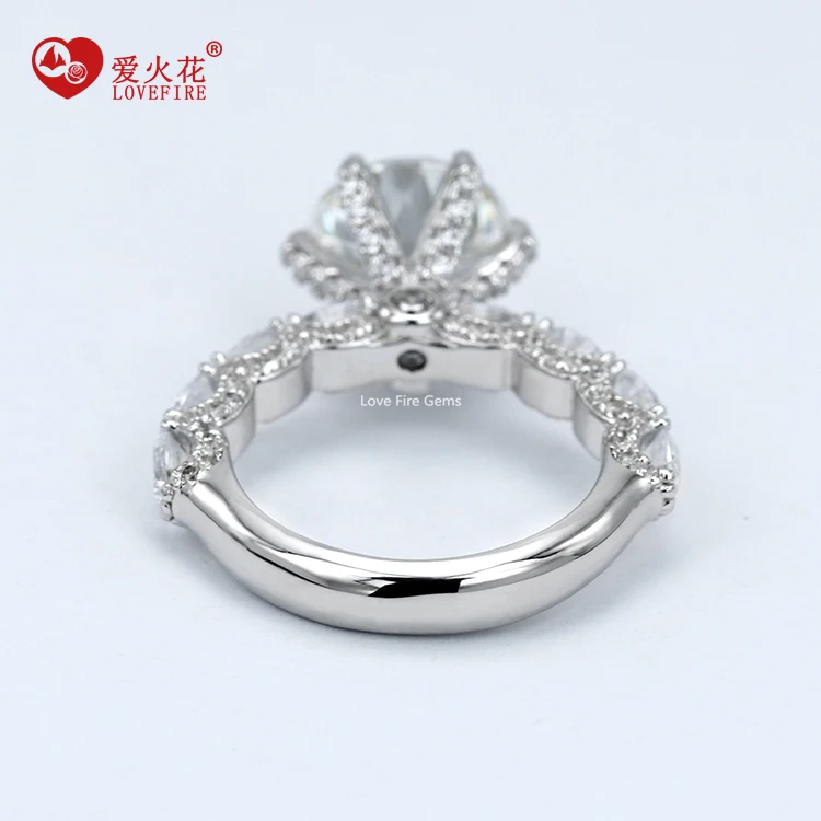 wholesale fine jewelry custom artificial gemstone women engagement 925 sterling silver ring