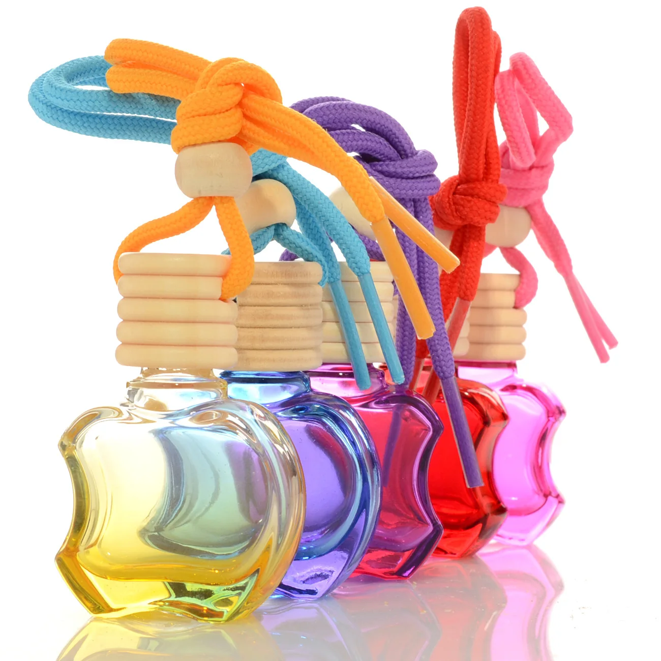 Wooden Cap Hang Diffuser Bottle Empty Car Perfume Bottle Apple