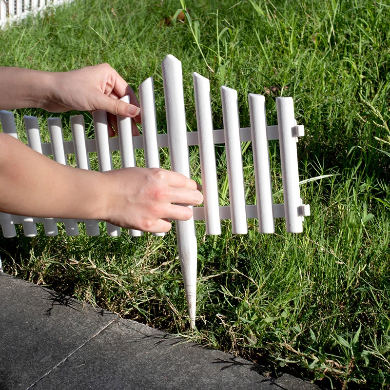 Resin Garden Picket Fencing Border Edging Barrier Panels Plastic Landscape Edging