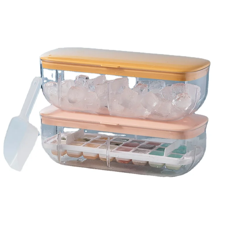 TOP Seller BPA Free Plastic Mini  Ice Ball Maker Mold  With Lid and Bin Ice Scoop Ice Cube Tray