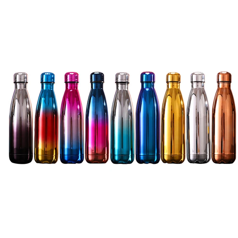 2019 Amazon Hot Sale 17oz Wood Double Wall Vacuum Insulated Coke Cola Shape Water Bottle
