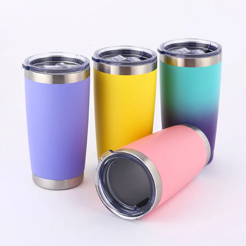 20 OZ Hot Selling Car Travel Mug Double Wall Stainless Steel Vacuum Insulator Powder Coating Tumbler Coffee Cups with Lids