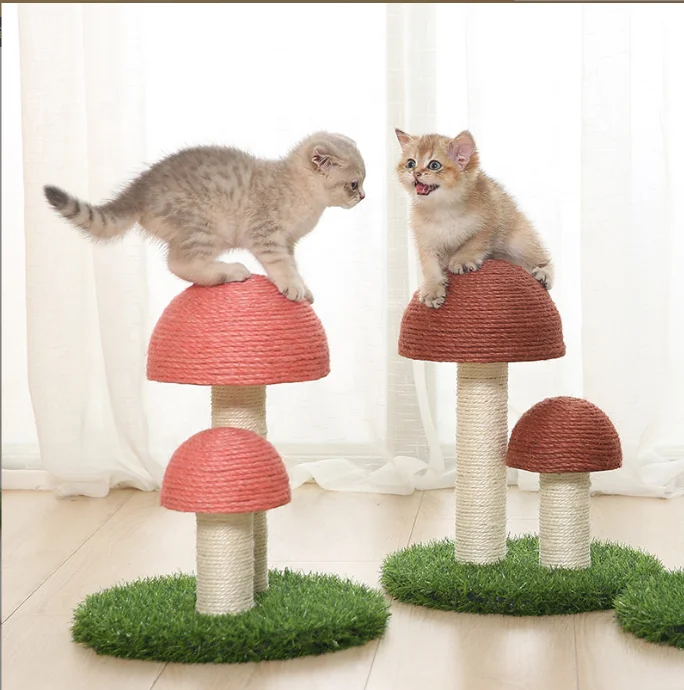 Wholesale New Cat Trees & Scratcher High Quality Natural Sisal Mushroom Cat Scratching Post Cat Scratch Post Tree and Tower