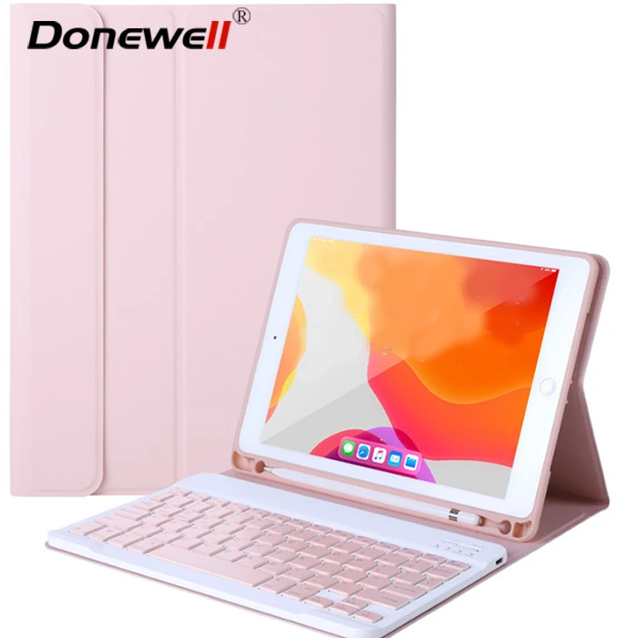 Flexible wireless keyboard PU leather tablet case cover for ipad7/8/9/9.7 inch with touch pad smart phone cover stand