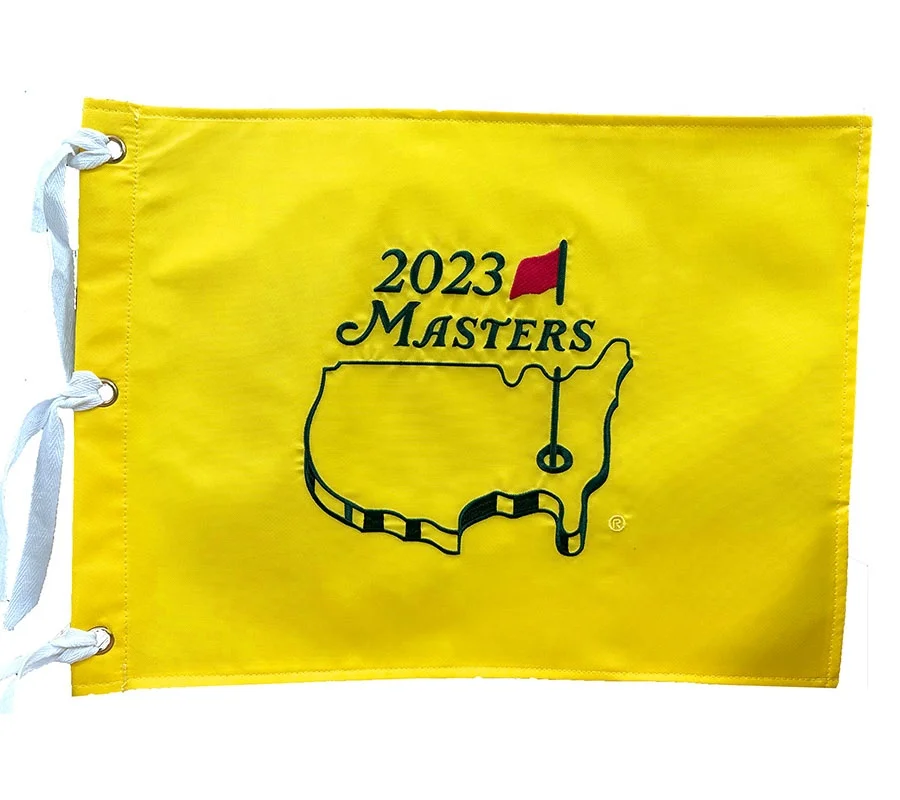 Оптовая продажа 2023 мастеров булавки для гольфа Вышитые флаги PGA Masters с отверстиями