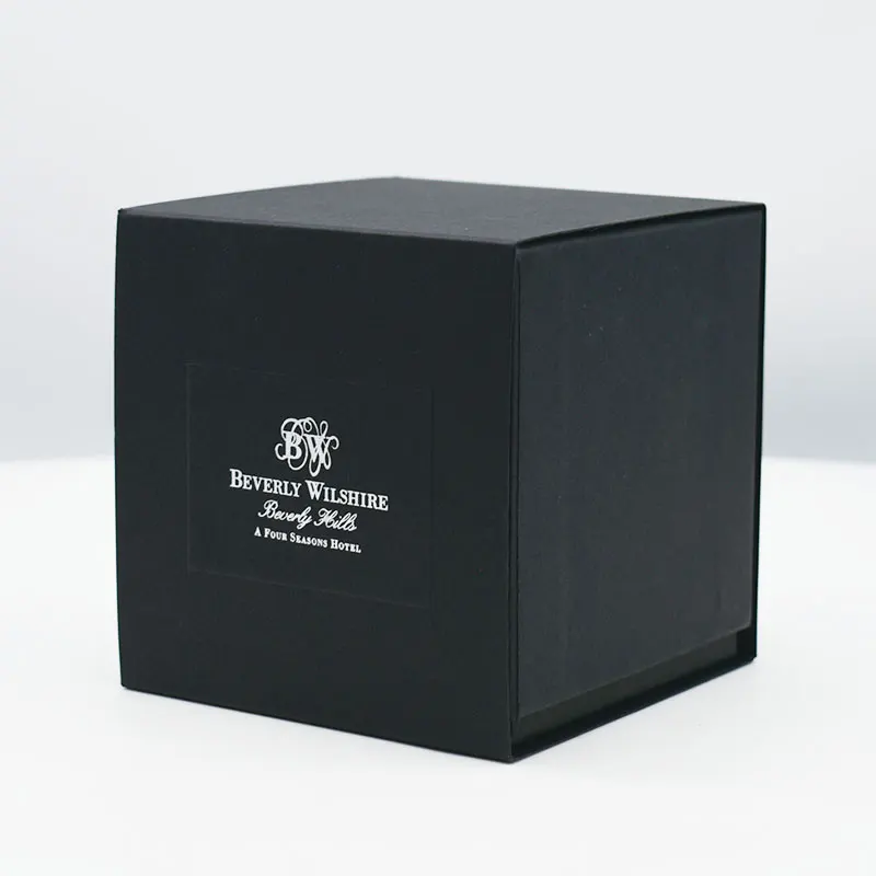 Cardboard Fancy Black Luxury Custom Candle Storage Box Handmade Paper Packaging Rigid Square Candle Box