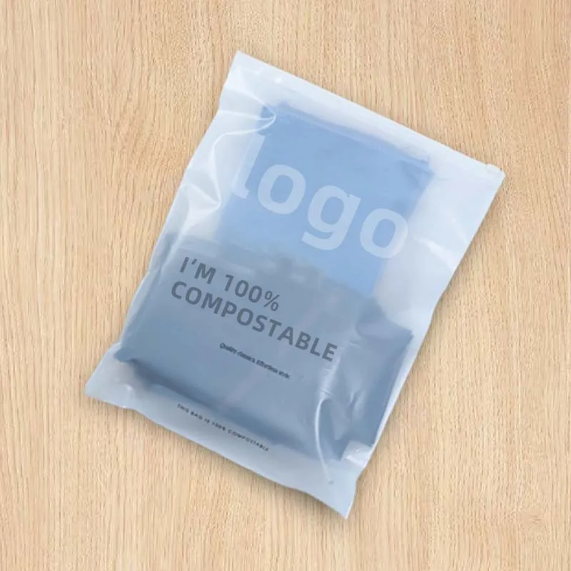 Compostable eco friendly bio degradable poly zipper zip lock plastic bags for clothes packaging