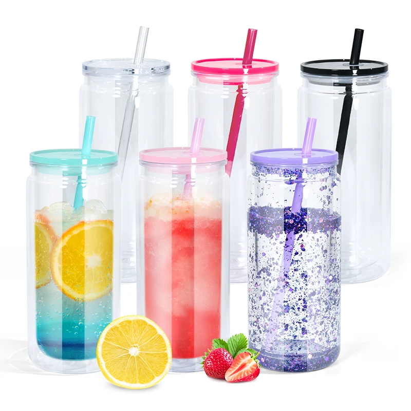 New Hot Selling 20oz double wall plastic cups with lid mason cup coke jar with hole at the bottle  custom logo colored cups