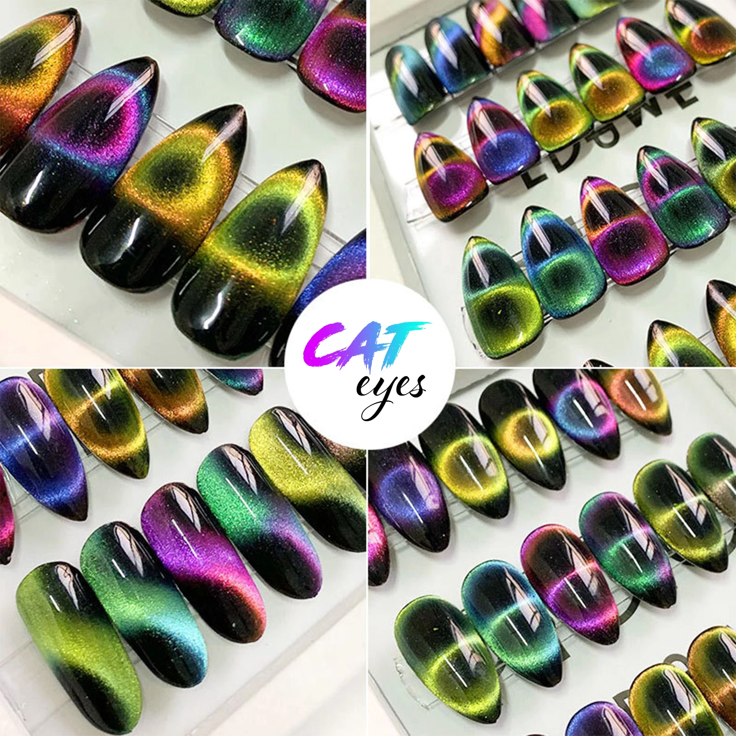 New 10 Color 9D Cat Eye DIY Nail Glitter Chrome Powder Magnetic Nail Magic Pigments powder for Nail Art