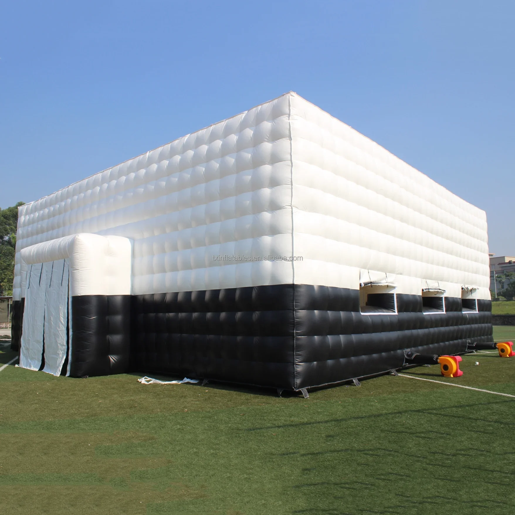 Commercial PVC Portable Party Luxury Inflatable Event Tent with Led Lights Large Inflatable Mobile Marquee Cube Tent for sale