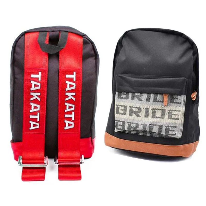 Best Multi-funactional Waterproof Large Capacity Portable Brown Bottom with Red Bride Harness Straps Jdm Bride Racing Backpack
