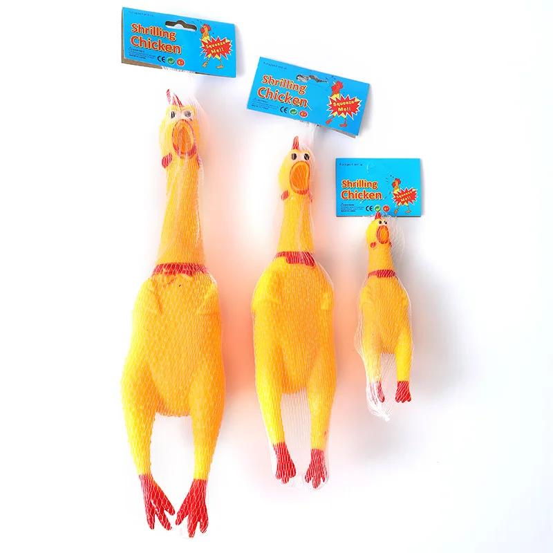Funny Screaming Chicken Dog Toys Rubber Squeaky Pet Cat Toys 16cm 31cm 39cm