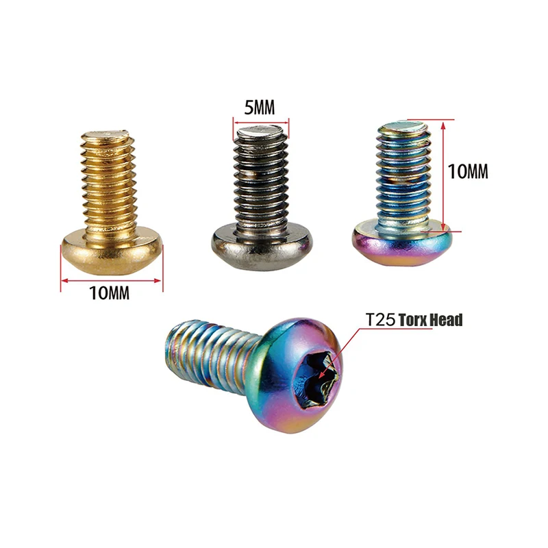 KRSEC 12PCS M5*10mm MTB Bike Disk Brake Rotor Bolts/Boxed T25 Torx Head Mountain Bicycle Brake Rotor Screws Cycling Parts