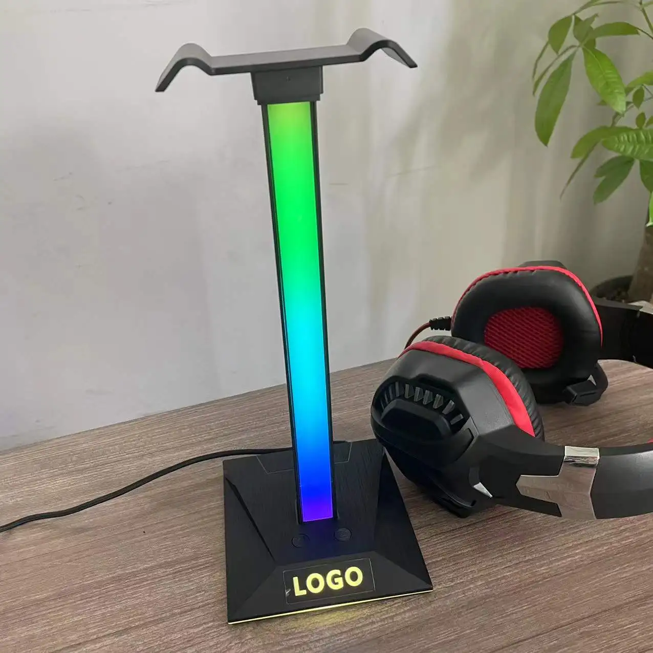 Charging Port Hub Gaming Fast Headphone Holder Headset Headphone Stand  RGB Color Desk Gaming Earphone Hanger