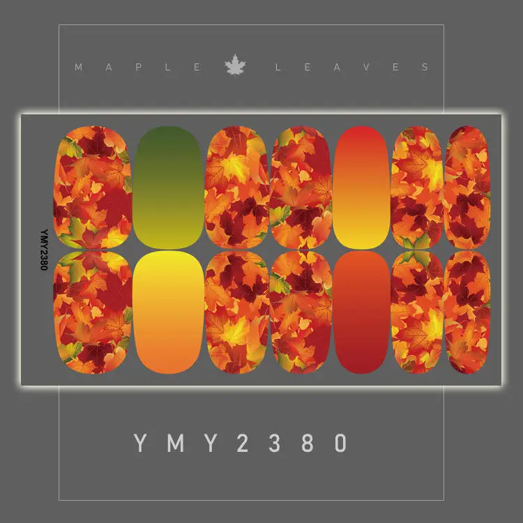 Gradient Glitter French Full Cover Nail Stickers Simple Thermal Color Adhesive Nail Polish Strips Wraps Manicure