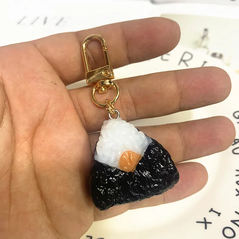 Japanese Cuisine Resin Simulation Sushi Keychain Keyring Food Model Pendant For Women Men Gift Bag Car Holder