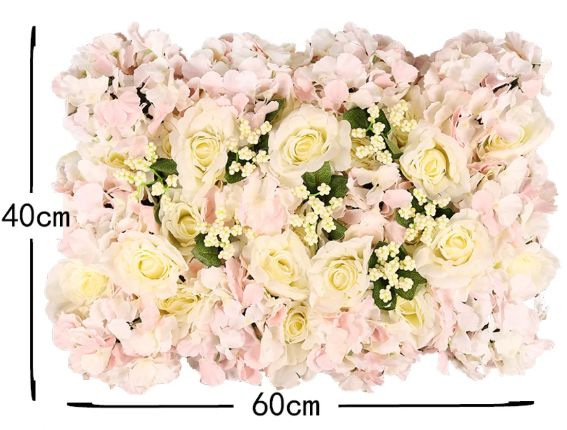40*60 CM Wedding Birthday Event Party Decorative Artificial Silk Rose Flower Backdrop Panels Wall Mats
