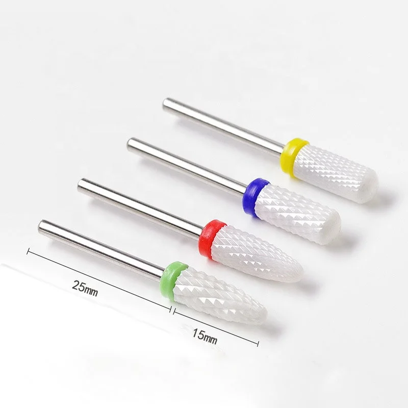 Different Sizes Nail Polish Ceramic Grinding Head Single Branch Elastic Electric Nail Grinder Tool Head Nail Drill Bit