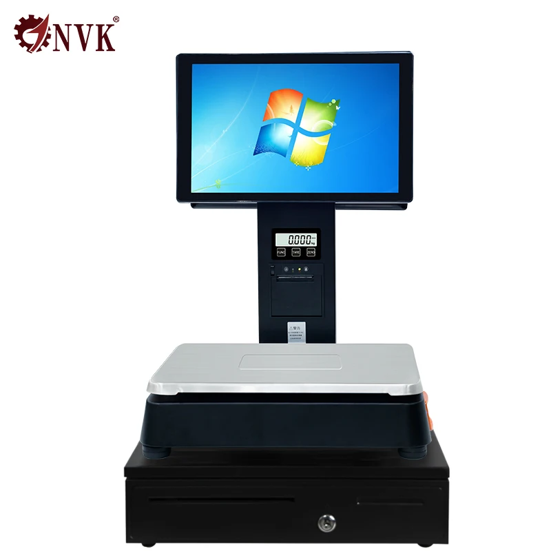 15/30 kg 15.6 inch Dual Touch Screen Display Barcode Scale POS Machine POS Systems