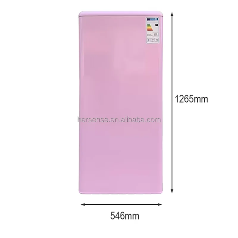 Inverter 148L Pink Stand Fridge Flash Adjustable Temperature Home Refrigerator Vertical Refrigerator Apartment High Efficiency