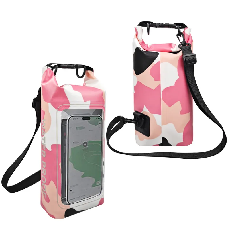 2L Capacity Waterproof Bag Outdoor Crossbody Bag 2-in-1 Cell Phone Waterproof Pouch PVC Swimming Waterproof Bag