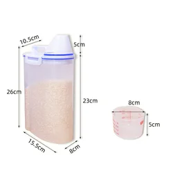 Wholesale high quality rice storage box airtight food storage containers with measuring cup