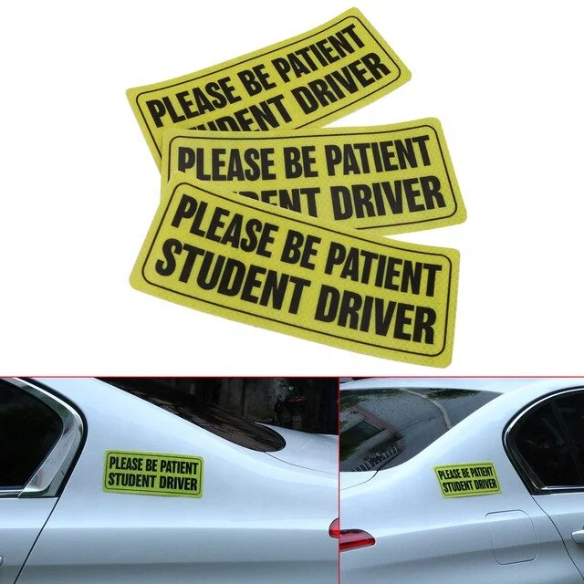 Student driver magnets reflective car widow stickers