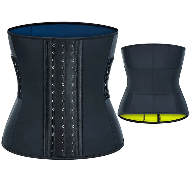 PINSEN Transgender Female Bodysuit Women WaistTrainer Black Latex Belt Plus Size  Slimmer Fajas Colombianas Women