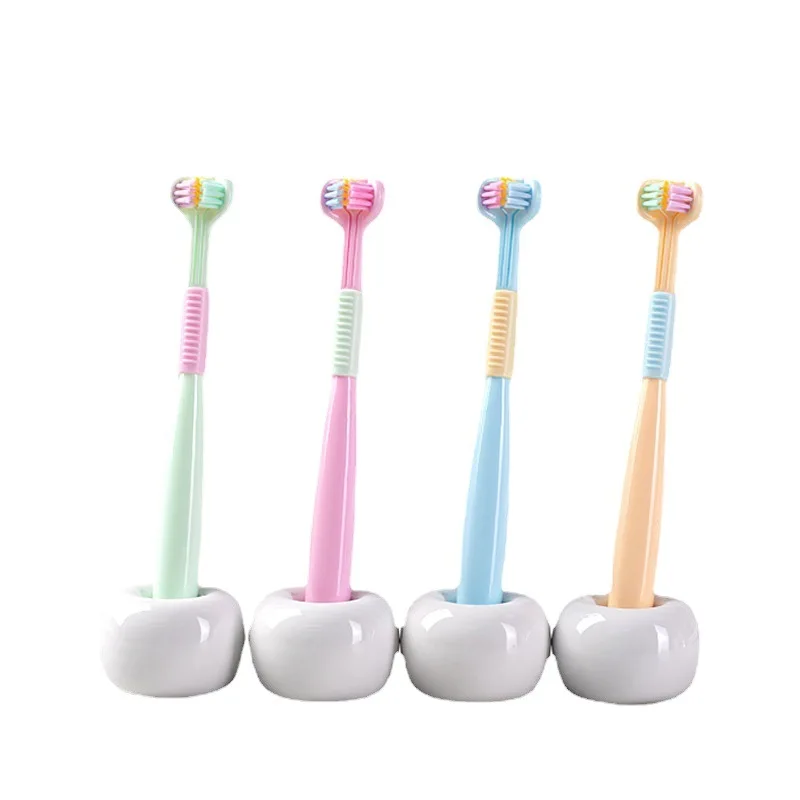 Kids Children 3 Sided Toddler Toothbrush Soft Wrap-Around Baby Toothbrush 12 Months and Up Training Toothbrush