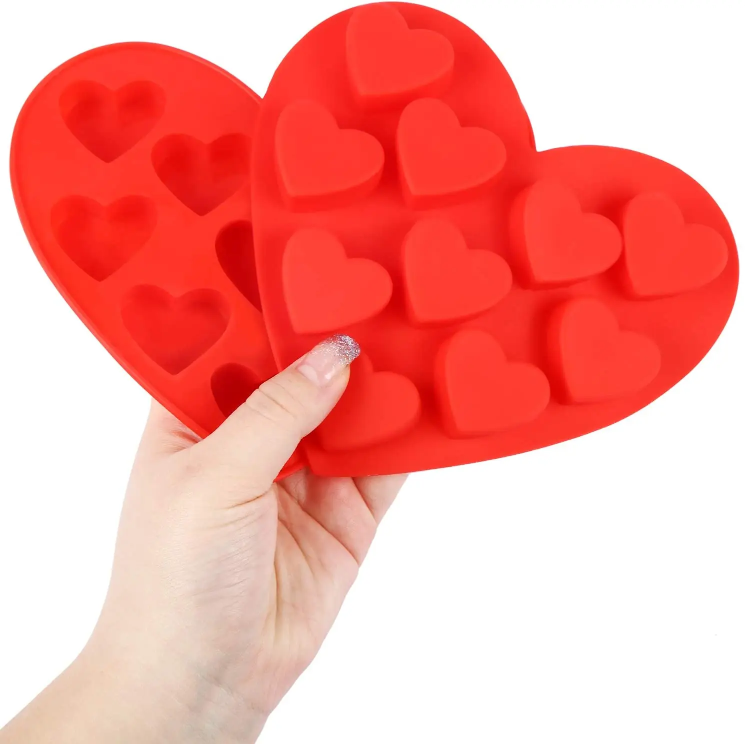 
Food Grade Silicone LFGB Approved Love Heart Shape Silicone Chocolate Mold Ice Cube Tray Jelly Fondant Cake Tools 