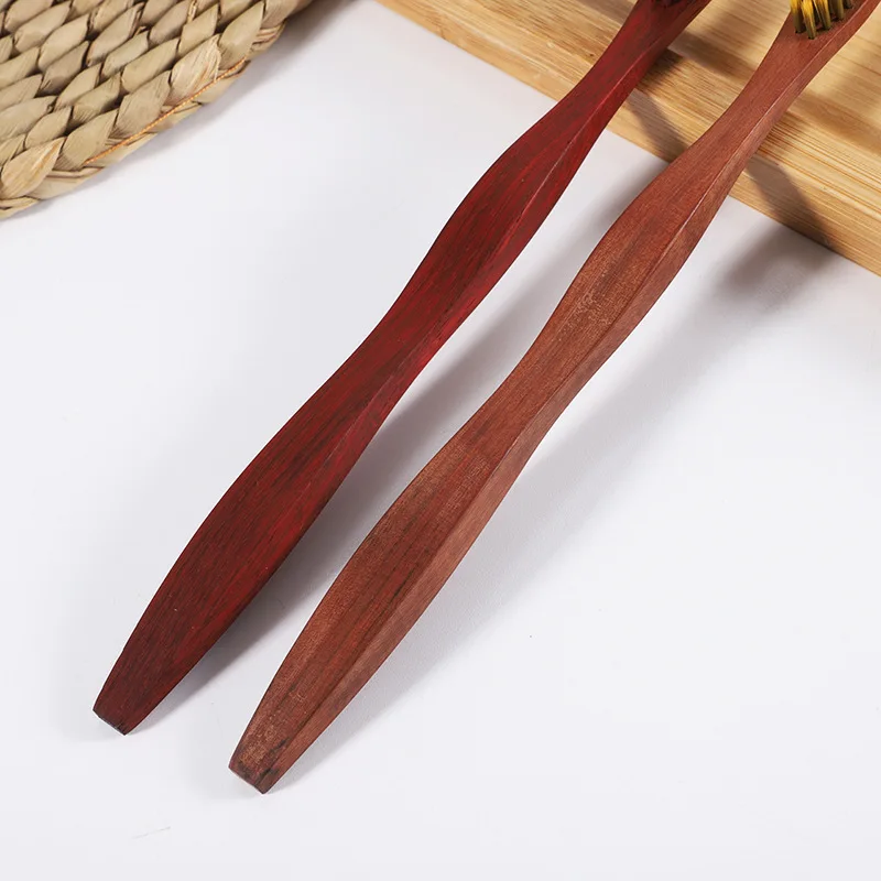 XRJ-WT010 100% Eco-Friendly Factory Simple Custom Branded Eco Wood High Quality Wooden Toothbrush With Wooden Handle