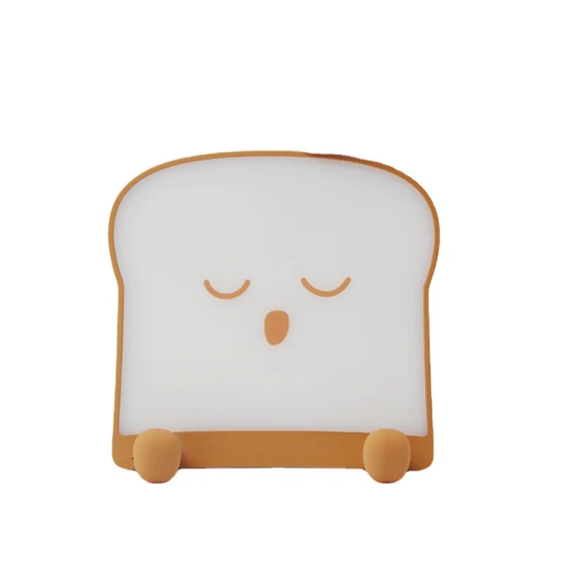 Cute Nightlights Cartoon Toast Bread Led Lamp Mobile Phone Holder Bedroom Bedside Usb Charging Lamp Birthday Gifts for Kids New