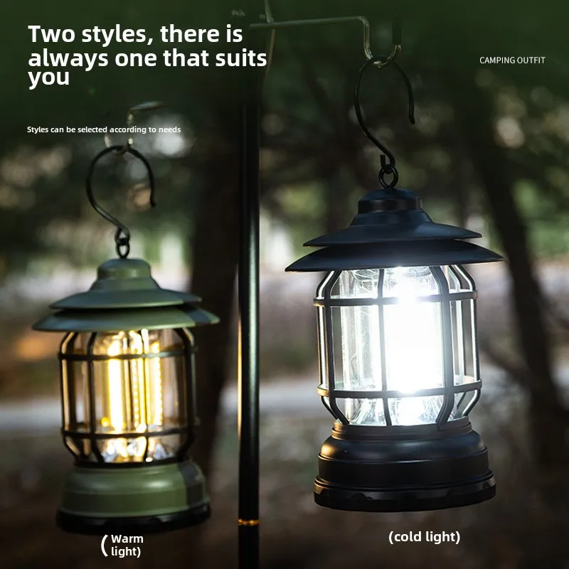 Rechargeable Outdoor Camping Satchel Light Long Battery Life Horse Lantern Camp Tent Atmosphere Lighting Stylish LED Lantern