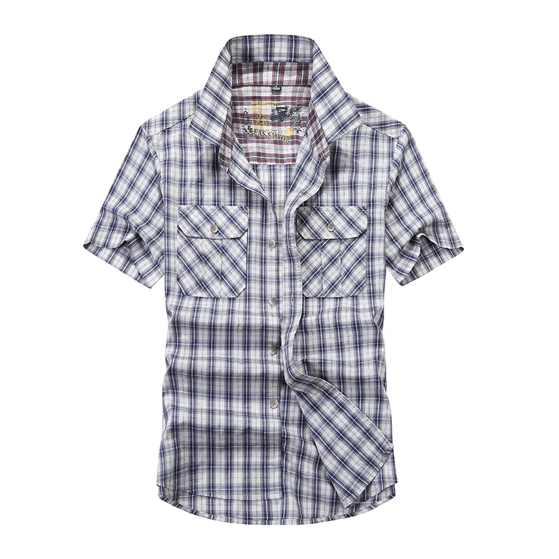 Direct Factory Wholesale kemeja printing check dan atasan chemise-homm shirts for men