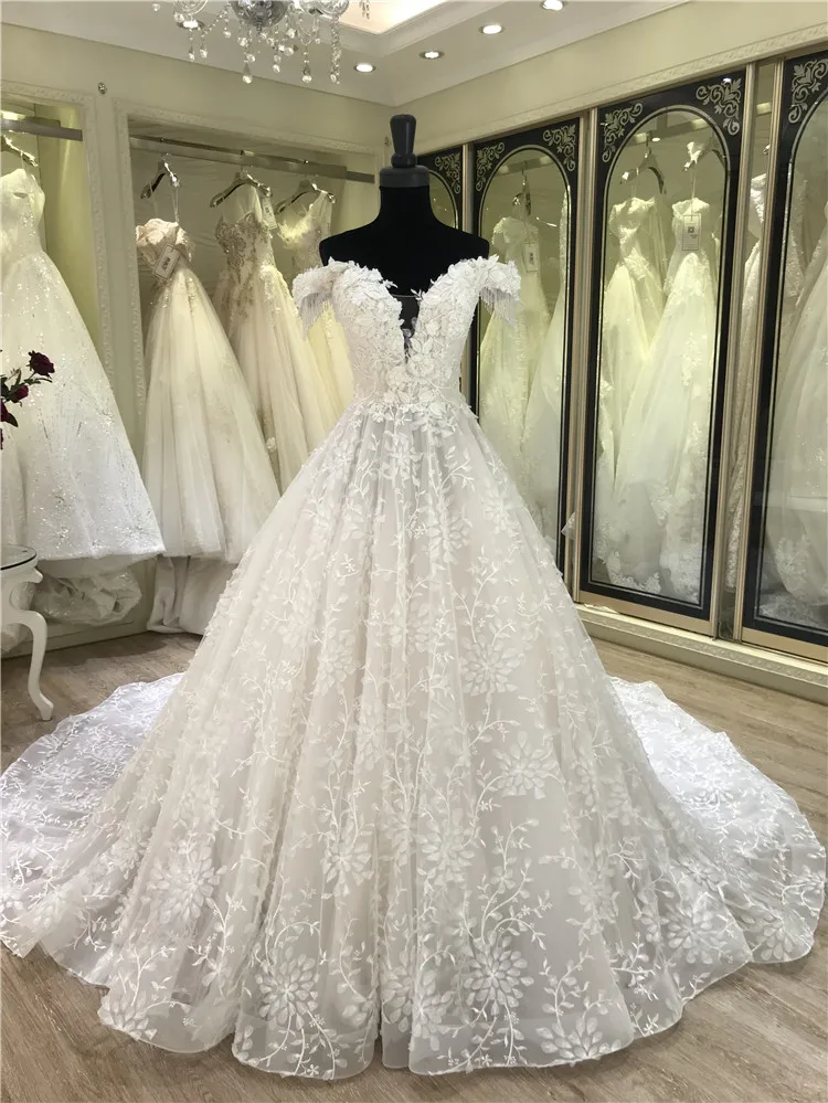 
best sale white luxury women ball gown wedding dress 