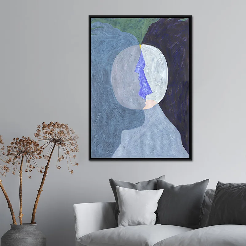 Oil Handpainting Abstract Man Woman Looking Paint 3D Effect Canvas Art for Home Wall Decoration