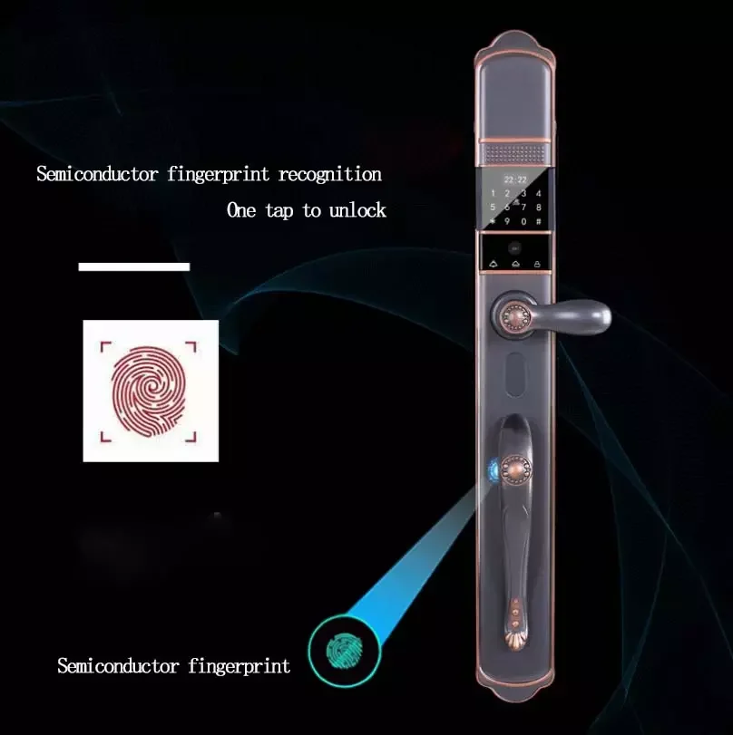 Luxury European villa entry door household intelligent electronic password fingerprint Tuya Camera 6068 mortise door lock