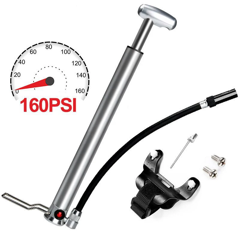 Portable Custom Tire Pump Aluminum Bicycle Air Floor Pump Inflator For Cycling Frame Bike Foot Air Pump