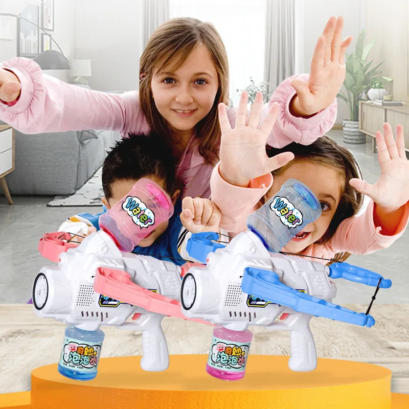 Bubble bazooka Gatling Soap colourful lights Bubble maker Water Machine Gun Toys Outdoor Bubble Shooting Water Gun