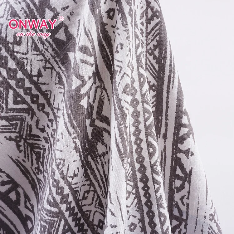 2023 shaoxing factory hot sales Gold supplier stylish comfortable slub linen and printed viscose fabric bamboo viscose fabric